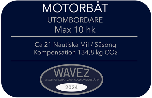 Koldioxidkompensation Motorbåt Utombordare max 10 hk