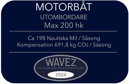 Koldioxidkompensation Motorbåt Utombordare Max 200 hk