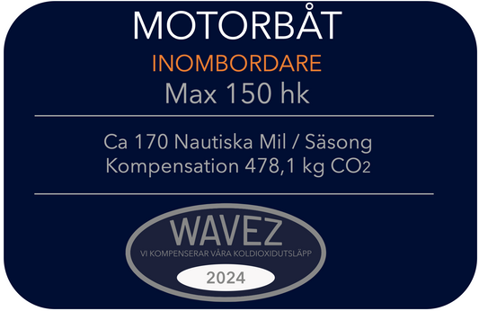 Koldioxidkompensation Motorbåt Inombordare Max 150 hk