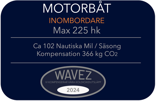 Koldioxidkompensation Motorbåt Inombordare Max 225 hk