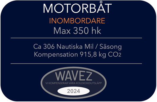 Koldioxidkompensation Motorbåt Inombordare Max 350 hk